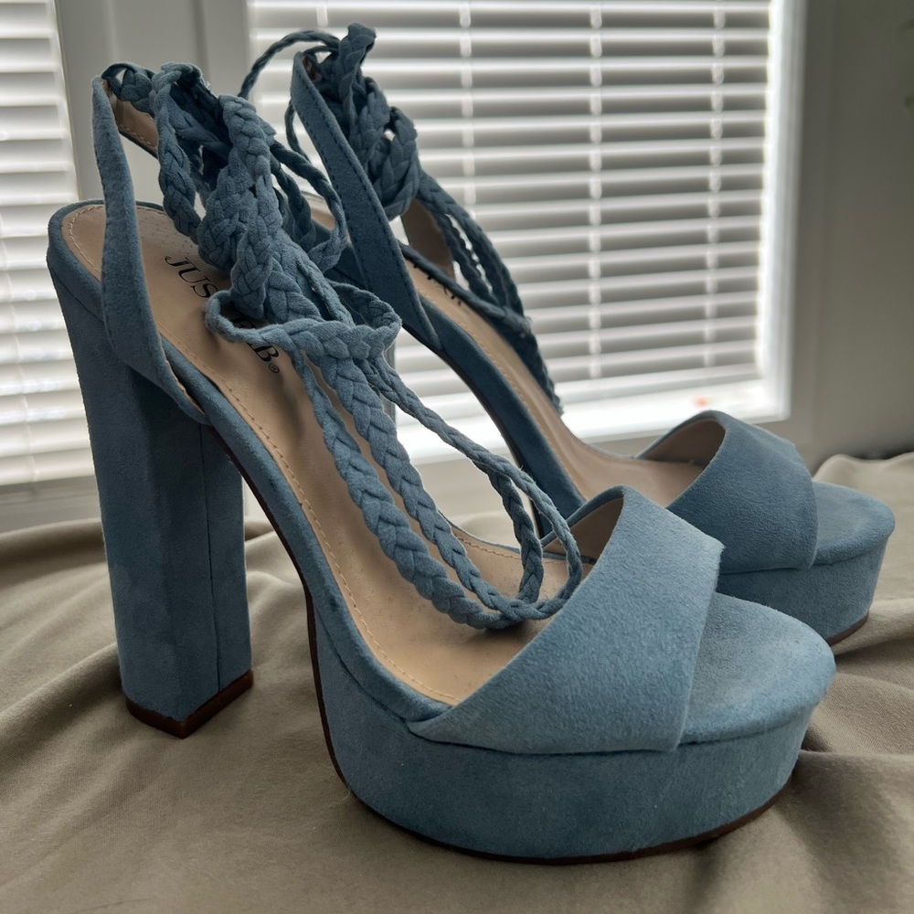 JustFab lace up heels